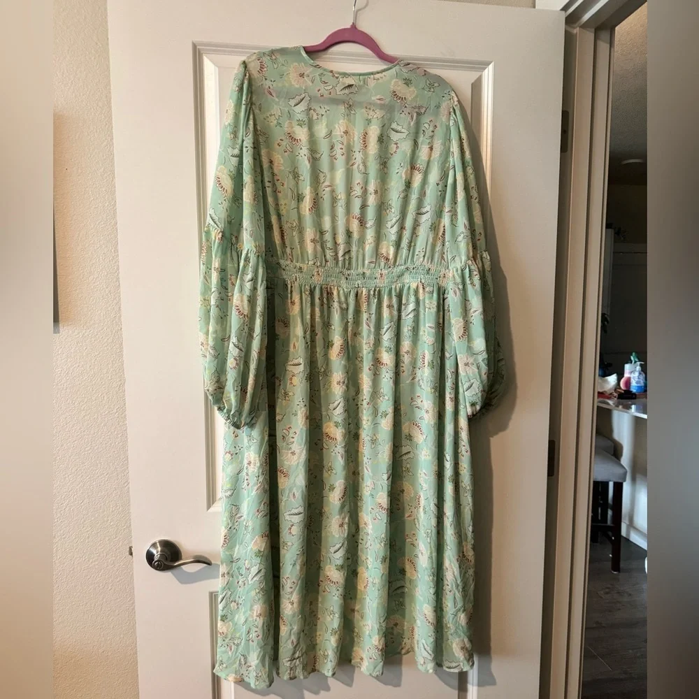 NEW Torrid Festi Chiffon Puff Sleeve Kimono Green 3X 22 24 Plus NWOT - Picture 5 of 6